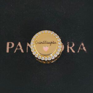 Pandora Engravable Granddaughter Charm Bead Gold Plated with box